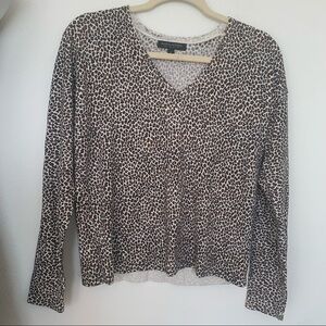 Banana Republic Merino WOOL sweater animal print XSMALL long sleeves NEW